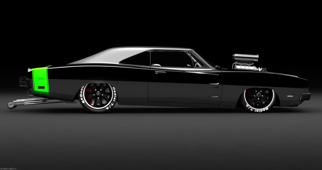 Black 1969 Dodge Charger R/T Race Car 