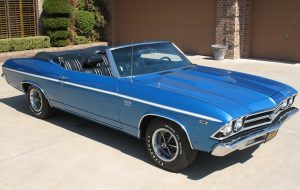 A Blue 1969 Chevelle SS 396 convertible 