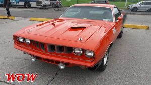 Red 1971 Plymouth Cuda 383 Front
