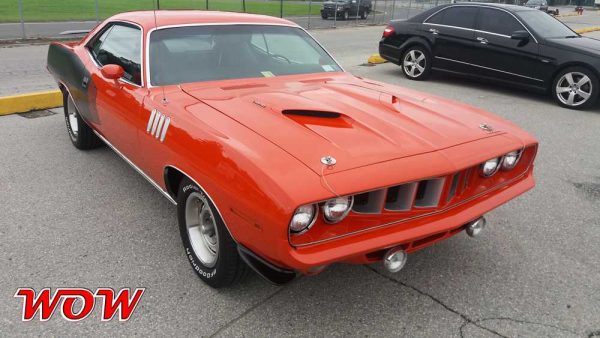 Red 1971 Plymouth Cuda 383 Front Right