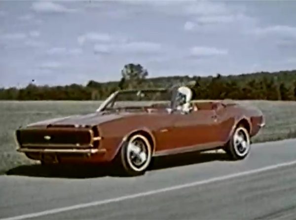 Red 1967 Chevrolet Camaro SS Convertible at the GM Proving Grounds